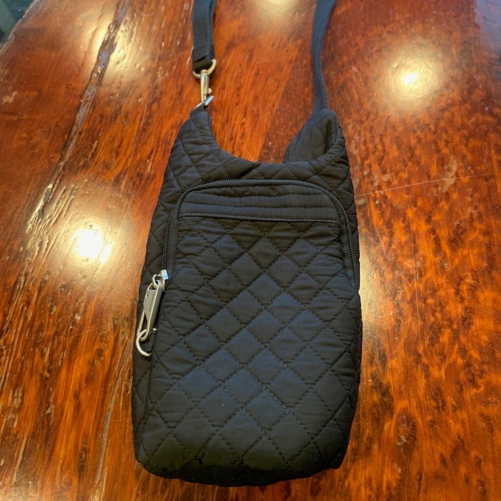 Travelon water bottle purse tote with RFID pocket and anti-theft strap